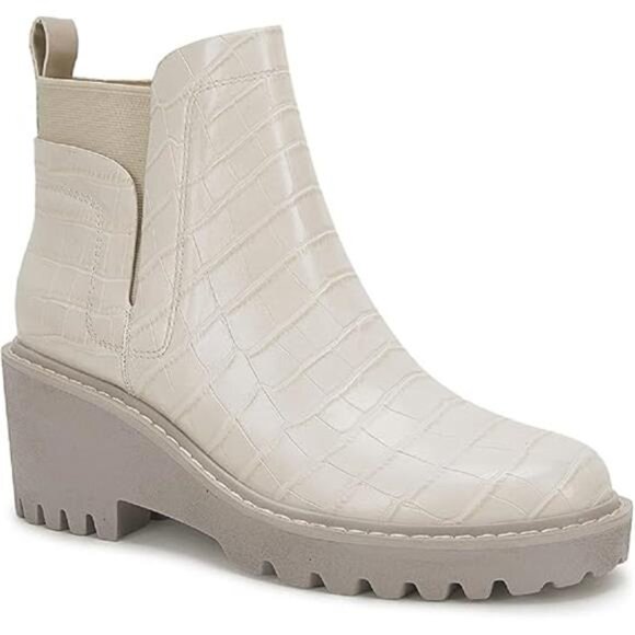 Womens Platform Lug Sole Chelsea Boots Ankle High Chunky Block Heel - Picture 7 of 7